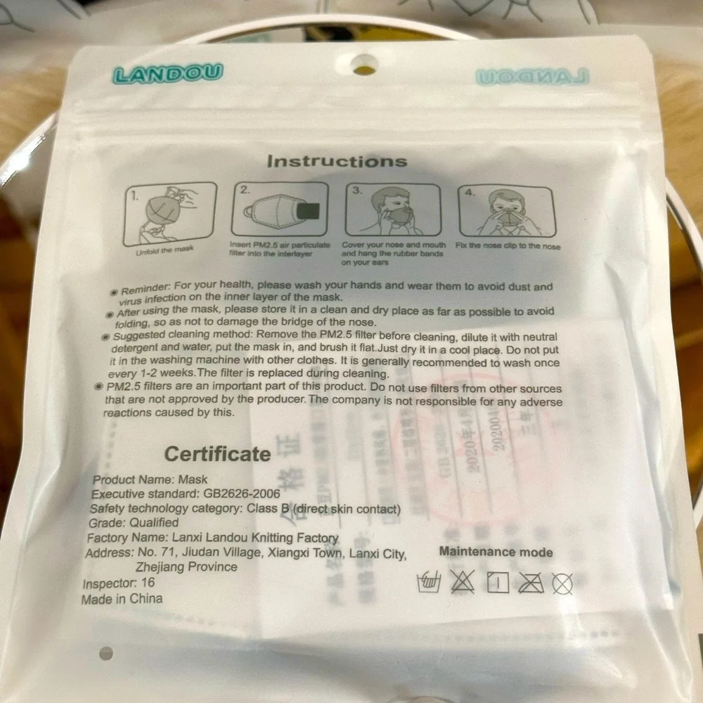 NIP Non Medical Dust proof Anti-haze Breathable Comfortable Mask 3 pieces